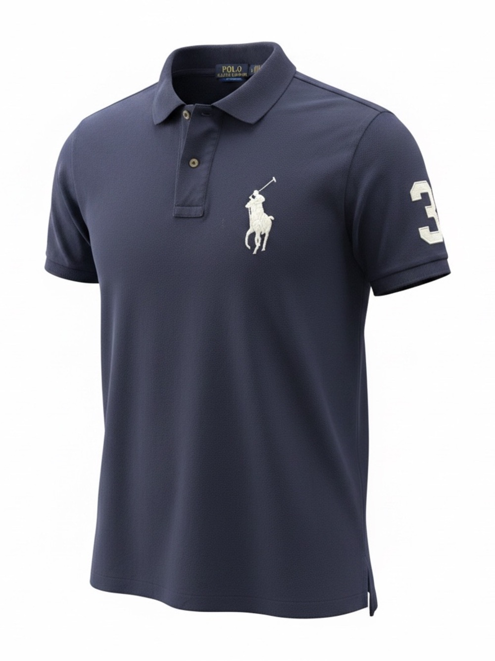 Polo by Ralph Lauren Navy Polo with White Logo and Sleeve Number